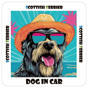 XReBbVeA Scottish Terrier  J[XebJ[ V[ DOG IN CAR C Xq TOX  13x13cm ` h O  ԃXebJ[XebJ[    킢 
