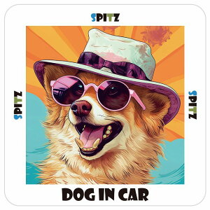 Xsbc Spitz  J[XebJ[ V[ DOG IN CAR C Xq TOX  13x13cm ` h O  ԃXebJ[XebJ[    킢 oCN TCXebJ