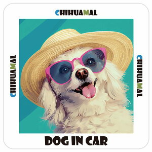 `} Chihuamal  J[XebJ[ V[ DOG IN CAR C Xq TOX  13x13cm ` h O  ԃXebJ[XebJ[    킢 oCN TCXe
