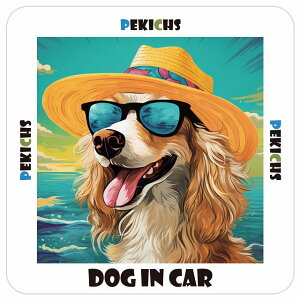 yLbNX Pekichs  J[XebJ[ V[ DOG IN CAR C Xq TOX  13x13cm ` h O  ԃXebJ[XebJ[    킢 oCN TCXe