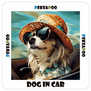 yLv[ Pekeapoo  J[XebJ[ V[ DOG IN CAR C Xq TOX  13x13cm ` h O  ԃXebJ[XebJ[    킢 oCN TCXeb