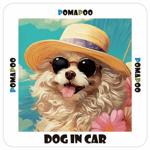|v[ Pomapoo  J[XebJ[ V[ DOG IN CAR C Xq TOX  13x13cm ` h O  ԃXebJ[XebJ[    킢 oCN TCXeb