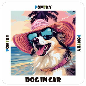 |XL[ Pomsky  J[XebJ[ V[ DOG IN CAR C Xq TOX  13x13cm ` h O  ԃXebJ[XebJ[    킢 oCN TCXe