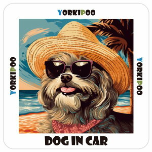 [v[ Yorkipoo  J[XebJ[ V[ DOG IN CAR C Xq TOX  13x13cm ` h O  ԃXebJ[XebJ[    킢 oCN TCXeb