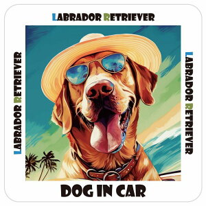 uh[go[ Labrador Retriever  J[XebJ[ V[ DOG IN CAR C Xq TOX  13x13cm ` h O  ԃXebJ[XebJ[    킢