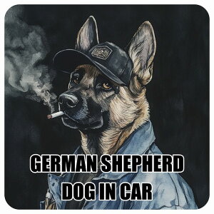  GERMAN SHEPHERD VFp[h DOG IN CAR J[XebJ[ V[  ƕ 傢 13x13cm ` h O  hbOI{[h fJ[