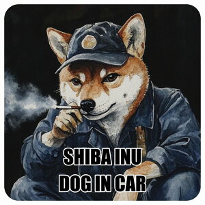  SHIBA Č DOG IN CAR J[XebJ[ V[  ƕ 傢 13x13cm ` h O  hbOI{[h fJ[