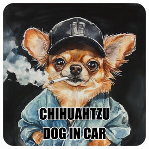 CHIHUAHTZU `Y[ DOG IN CAR J[XebJ[ V[  ƕ 傢 13x13cm ` h O  hbOI{[h fJ[