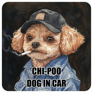  CHI-POO `v[ DOG IN CAR J[XebJ[ V[  ƕ 傢 13x13cm ` h O  hbOI{[h fJ[