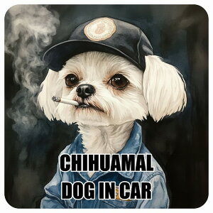  CHIHUAMAL `} DOG IN CAR J[XebJ[ V[  ƕ 傢 13x13cm ` h O  hbOI{[h fJ[