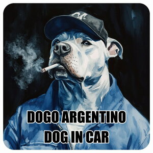 DOGO ARGENTINO hSAweB[m DOG IN CAR J[XebJ[ V[  ƕ 傢 13x13cm ` h O  hbOI{[h fJ[