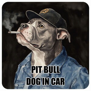 PIT BULL sbgu DOG IN CAR J[XebJ[ V[  ƕ 傢 13x13cm ` h O  hbOI{[h fJ[