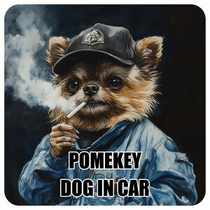  POMEKEY |L[ DOG IN CAR J[XebJ[ V[  ƕ 傢 13x13cm ` h O  hbOI{[h fJ[