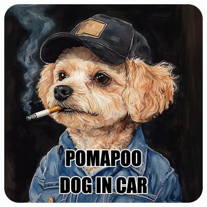  POMAPOO |v[ DOG IN CAR J[XebJ[ V[  ƕ 傢 13x13cm ` h O  hbOI{[h fJ[