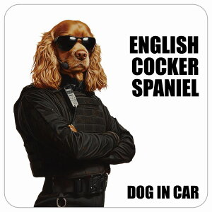  ENGLISH COCKER SPANIEL CObVRbJ[XpjG DOG IN CAR J[XebJ[ V[  ZLeBK[h 傢 13x13cm ` h O  hbOI{[h fJ[