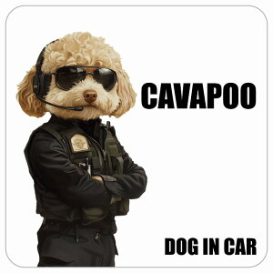  CAVAPOO Lov[ DOG IN CAR J[XebJ[ V[  ZLeBK[h 傢 13x13cm ` h O  hbOI{[h fJ[