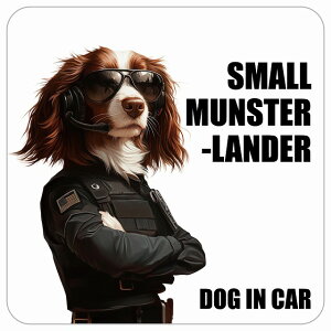  SMALL MUNSTERLANDER X[~X^[_[ DOG IN CAR J[XebJ[ V[  ZLeBK[h 傢 13x13cm ` h O  hbOI{[h fJ[
