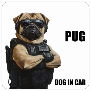  PUG pO DOG IN CAR J[XebJ[  ZLeBK[h 傢 13x13cm ` h O  hbOI{[h fJ[