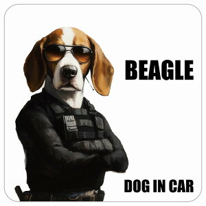  BEAGLE r[O DOG IN CAR J[XebJ[ V[  ZLeBK[h 傢 13x13cm ` h O  hbOI{[h fJ[