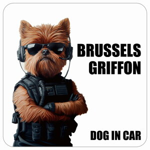 BRUSSELS GRIFFON ubZEOtH DOG IN CAR J[XebJ[ V[  ZLeBK[h 傢 13x13cm ` h O  hbOI{[h fJ[