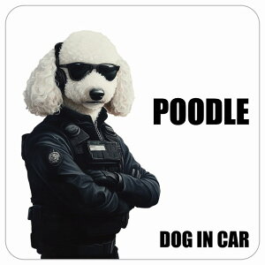  POODLE v[h DOG IN CAR J[XebJ[ V[  ZLeBK[h 傢 13x13cm ` h O  hbOI{[h fJ[