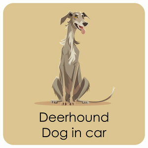 Deerhound fBAnEh DOG IN CAR J[XebJ[ V[  pXe ݃J[ X^C Aj 13x13cm ` h O  hbOI{[h fJ[