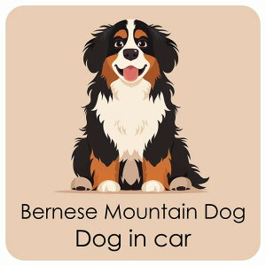  Bernese Mountain Dog o[j[Y}EehbO DOG IN CAR J[XebJ[ V[  pXe ݃J[ X^C Aj 13x13cm ` h O  hbOI{[h fJ[
