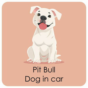  Pit Bull sbgu DOG IN CAR J[XebJ[ V[  pXe ݃J[ X^C Aj 13x13cm ` h O  hbOI{[h fJ[