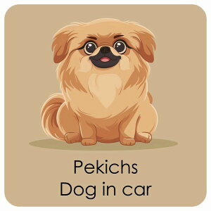  Pekichs yLbNX DOG IN CAR J[XebJ[ V[  pXe ݃J[ X^C Aj 13x13cm ` h O  hbOI{[h fJ[