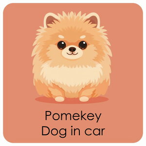  Pomekey |L[ DOG IN CAR J[XebJ[  pXe ݃J[ X^C Aj 13x13cm ` h O  hbOI{[h fJ[