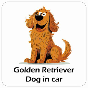  Golden Retriever S[fgo[ DOG IN CAR J[XebJ[  AJ J[gD[ X^C Aj 13x13cm ` h O  hbOI{[h fJ[