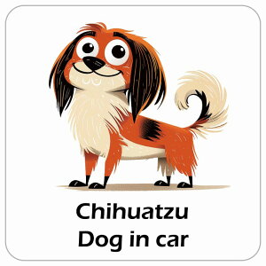  Chihuatzu `Y[ DOG IN CAR J[XebJ[ V[  AJ J[gD[ X^C Aj 13x13cm ` h O  hbOI{[h fJ[