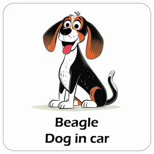  Beagle r[O DOG IN CAR J[XebJ[ V[  AJ J[gD[ X^C Aj 13x13cm ` h O  hbOI{[h fJ[