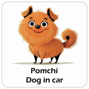  Pomchi |` DOG IN CAR J[XebJ[ V[  AJ J[gD[ X^C Aj 13x13cm ` h O  hbOI{[h fJ[
