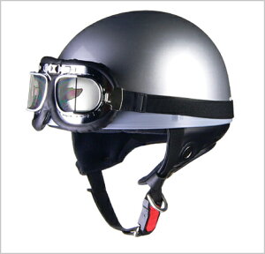 【リード工業】 CROSS CR-751 ビンテージハーフヘルメット シルバー /LEAD 半帽 半ヘル クロス