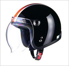 【リード工業】 BARTON BC-10 ジェットヘルメット ブラック×オレンジ /LEAD バートン