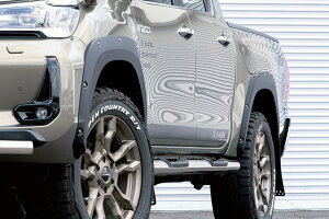 JAOS フェンダーガーニッシュ type-X 塗装品 マットブラック ハイラックス 125系 【B135098MB】/ FENDER GARNISH TYPE-X 9MM HILUX 20+ MATTE BLACK