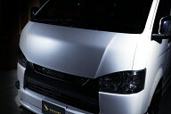 FEGGARI ハイエース 200系 デビル ボンネット パネル V2 塗装済 070 ホワイトパールクリスタルシャイン …