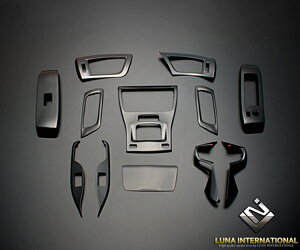 アルファード/ヴェルファイア 30系(GGH3#W/AGH3#W/AYH3#W) ピアノブラック 12P 3D立体 インテリアパネル 高品質 / FEGGARI フェガーリ LUNA