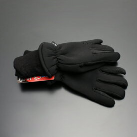 【メール便】 軽量温暖 ウィンター グローブ ブラック 袖付き バイク 防寒 手袋 袖リブ 3Mシンサレート×クロロプレンゴム