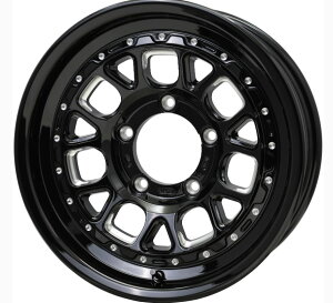 バークレイハードロック ヒューロン アルミホイール 1本 16x6.0 -5 139.7 5H (グロスブラック・マシニング) / 16インチ BARKLEY HARDROCK HURON