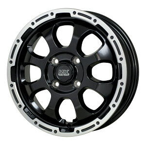 マッドクロス グレイス アルミホイール(1本) 16x6.0 +42 100 4H(セミグロスブラック&リムポリッシュ) / 16インチ MAD CROSS GRACE