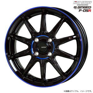 �W�[�E�X�s�[�h P-05R �z�C�[��1�{ 15x4.5J 4H 100 +45 �u���b�N���u���[�N���A(BK/BLUE) / 15�C���` �z�b�g�X�^�b�t HOT STUFF G-SPEED P05R
