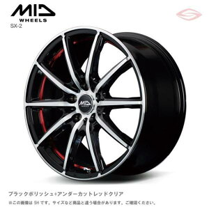MID�z�C�[���Y SX-2 �z�C�[��1�{ 15x4.5J 4H 100 +45 B4R�@�u���b�N�|���b�V���{�A���_�[�J�b�g���b�h�N���A/15�C���` MID WHEELS SX-2