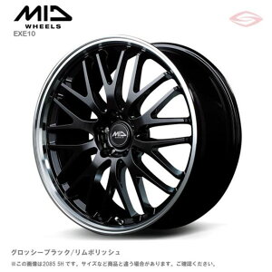MIDホイールズ EXE 10 アルミホイール1本 14x4.5J 4H 100 +45 グロッシーブラック/リムポリッシュ/14インチ MID WHEELS