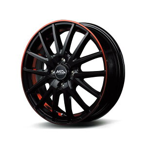 MID�z�C�[���Y RX27 �z�C�[��1�{ 14x4.5J 4H 100 +45 BK�^������UCPO�{RED/14�C���` MID WHEELS RX27