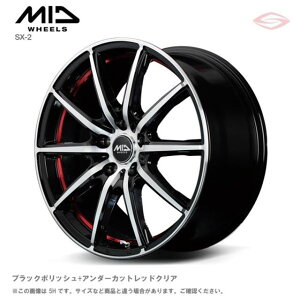 MID�z�C�[���Y SX-2 �A���~�z�C�[��1�{ 15x5.5J 4H 100 �{43 �u���b�N�|���b�V��+�A���_�[�J�b�g�u���[�N���A/15�C���` MID WHEELS