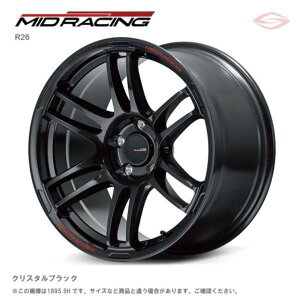 MID���[�V���O R26 �z�C�[��1�{ 18x8.0J 5H 100 +45 �N���X�^���u���b�N/18�C���` MID RACING R26