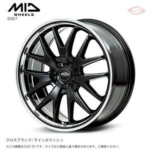 MID�z�C�[���Y EXE 7 �z�C�[��1�{ 14x4.5J 4H 100 +45 �O���X�u���b�N�^���C���|���b�V��/14�C���` MID WHEELS EXE7