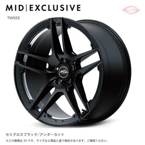 MIDエクスクルーシヴ TW025 アルミホイール1本 19x8.5J 5H 114.3 +35 セミグロスガンメタ/ディスク+アンダーカットDC/19インチ MID EXCLUSIVE